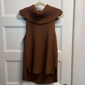 Gently worn Womens O’Neill Sz M burnt orange wool swearer vest with roll neck